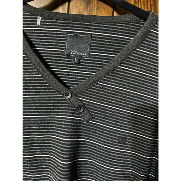 7 Diamonds Men’s Pullover Long Sleeve Knit Shirt Size Large - Picture 2 of 3